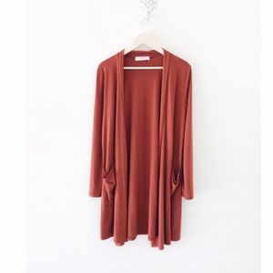 Boutique rust longline cardigan